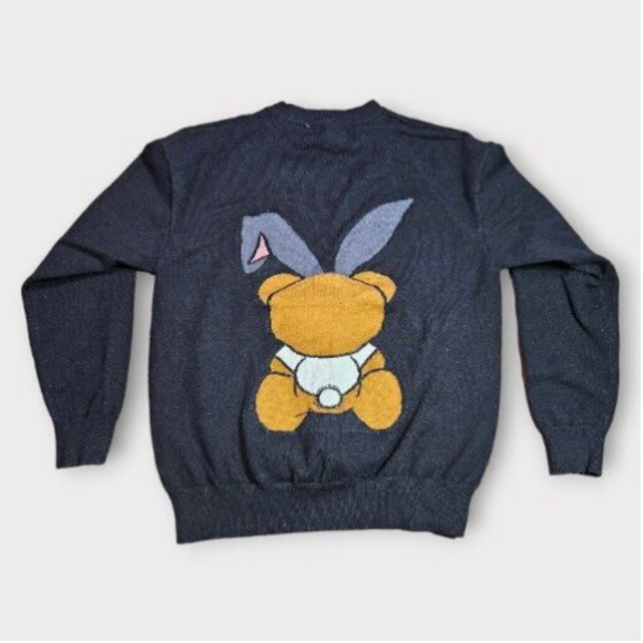Moschino Playboy Bunny Black Double Sided Sweater Size Small - Picture 2 of 7